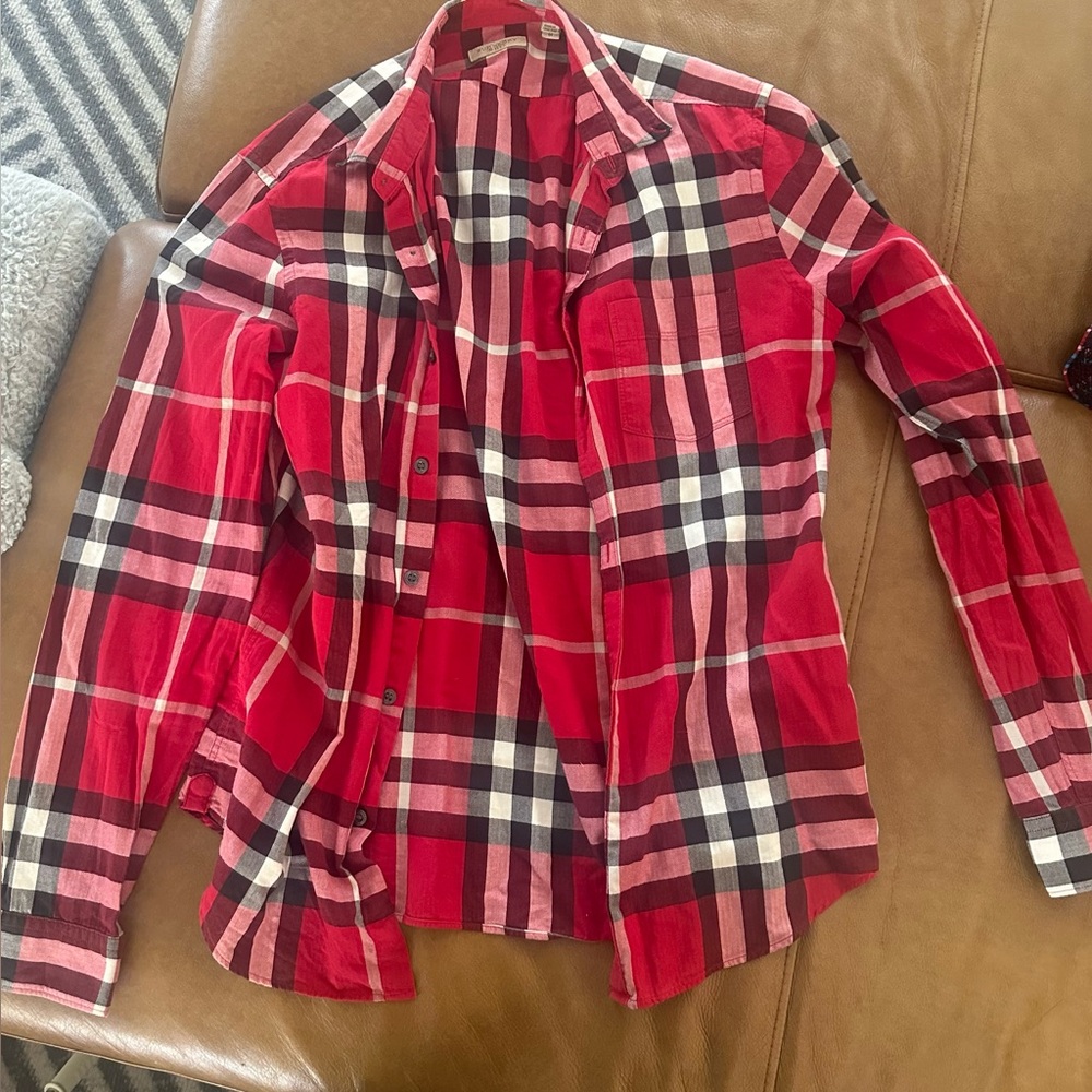BURBERRY Nova Check Shirt Adult M Brit Button Down L/S Plaid Designer Luxury
